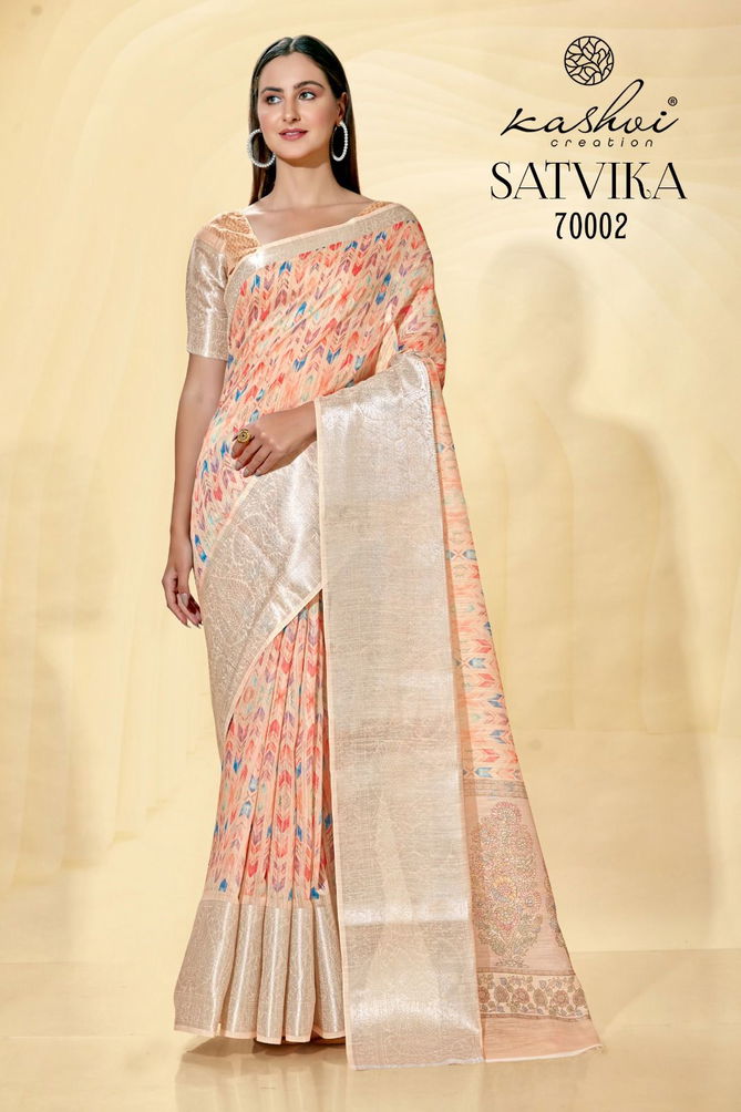 Satvika By Kashvi Printed Sarees Catalog
